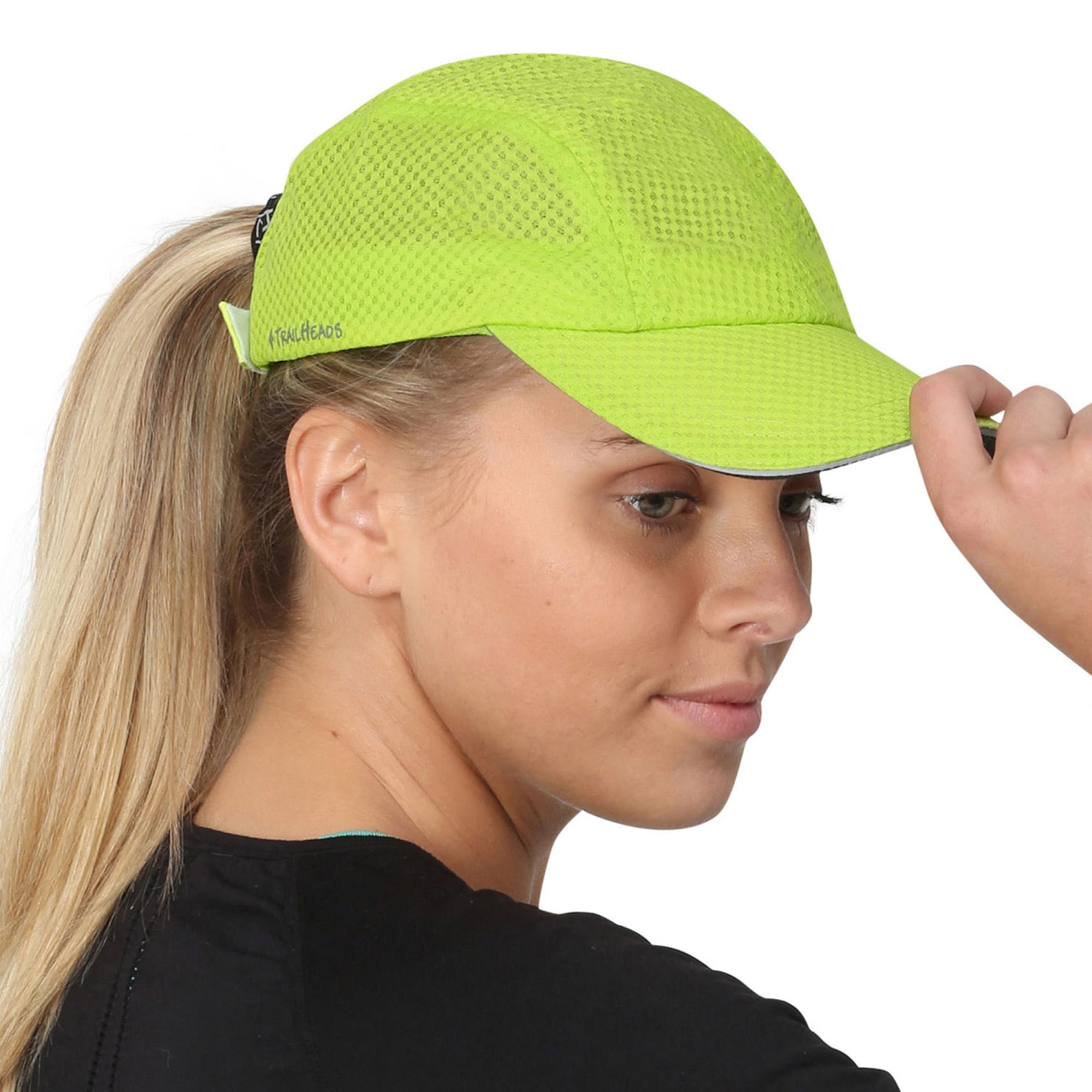TrailHeads Women's Race Day Performance Running Cap, Lightweight & Quick Drying Mesh Sports Hat with Reflective Trim - Cool Green โ image 1
