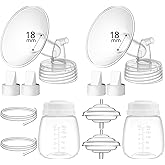 TOVVILD 18mm Replacement Pump Parts for Spectra S1 S2 9 Plus Synergy Gold Includes Flange Duckbill Valve Tubing Backflow Protector Bottle,Compatible with Motif Luna Cimilre Ameda MYA Pump