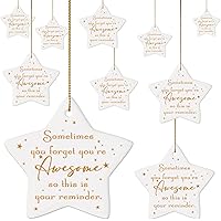 Sieral 20 Pieces Christmas Appreciation Gift For Employee Women Star Shaped Ornaments Thanksgiving Ceramics Hanging Plaque Keepsake Christmas Tree Ornaments For Customer Service Vet Tech Week Nurse
