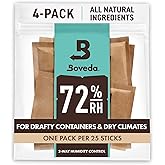 Boveda 72% Two-Way Humidity Control Packs For Wood Humidifier Boxes – Size 60 – 4 Pack – Moisture Absorbers – Humidifier Pack