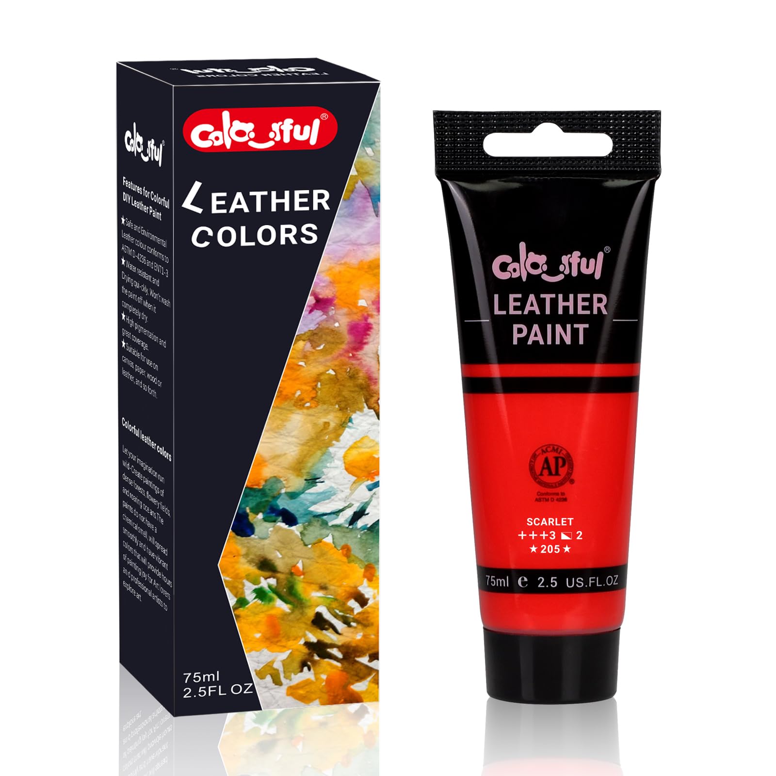 Photo 1 of Colorful Acrylic Leather Paint 2.5oz Red - Shoe & Bag Decor, Jacket Care, DIY Crafts