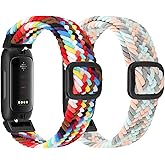FTYQUEE Braided Stretchy Adjustable Straps Compatible for Fitbit Inspire 3/Inspire 2/Inspire HR/Inspire/Ace 3/Ace 2 for Women Men,Sport Elastic Nylon Cloth Wristbands for Fitbit Inspire 3/2