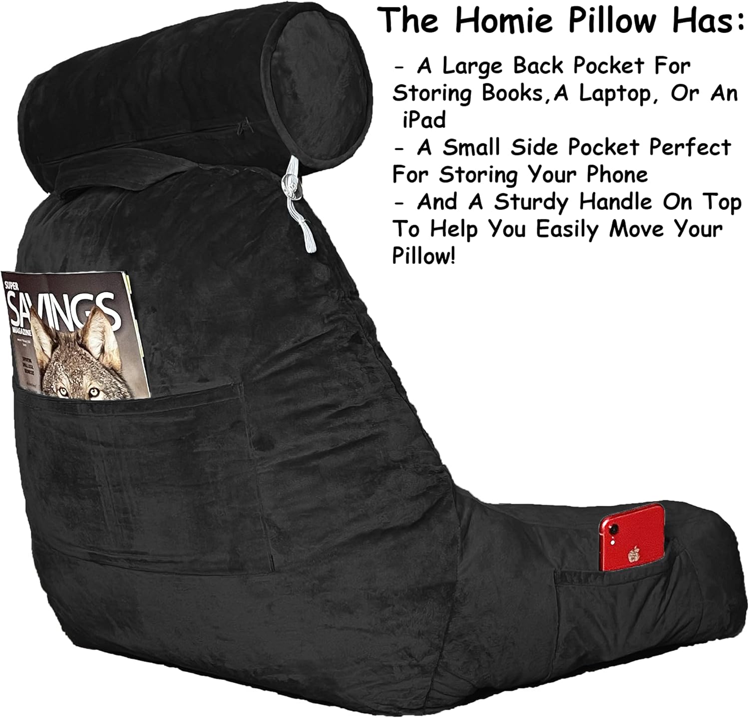 Premium Reading Bed Rest Pillow with Reading Light and Wrist Support, Has Arm Rests, Neck Roll, and Back Support for Reading, Lounging, Working on Laptop, Watching TV in Bed, Has Memory Foam Filling: Kitchen & Dining