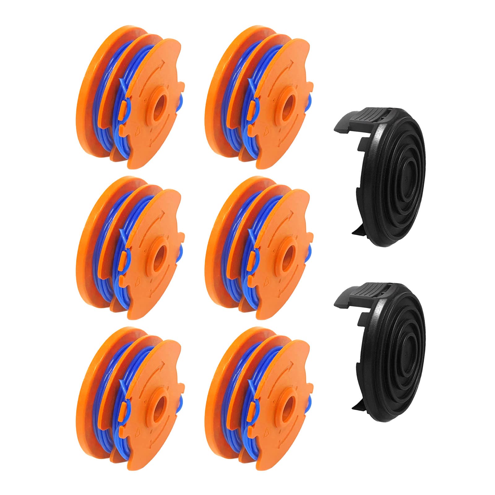 Line String Trimmer Spool for Qualcast GGT4401, GGT4502, GGT600A1, GT25 350 Watt, GT30, GGT450A1, Replacement Trimmer Spool Garden Grass Trimmer Line 8.3 metre x 1.65mm (6 Spool+2 Cover)