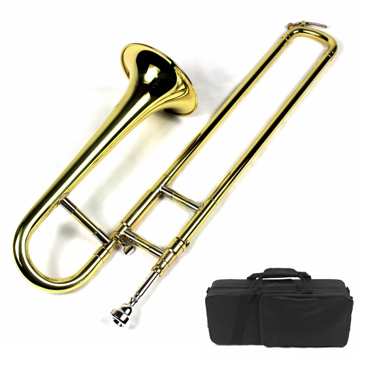Brand New Bb Mini Trombone w/ Case and Mouthpiece Gold Lacquer Finish
