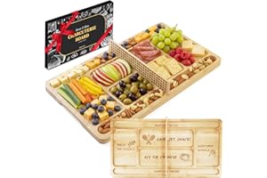 Tennis Court Charcuterie Board with Net, Funny Tennis Gifts for Men & Women, 2-in-1 Bamboo Serving Tray Board, Tennis Pickleb