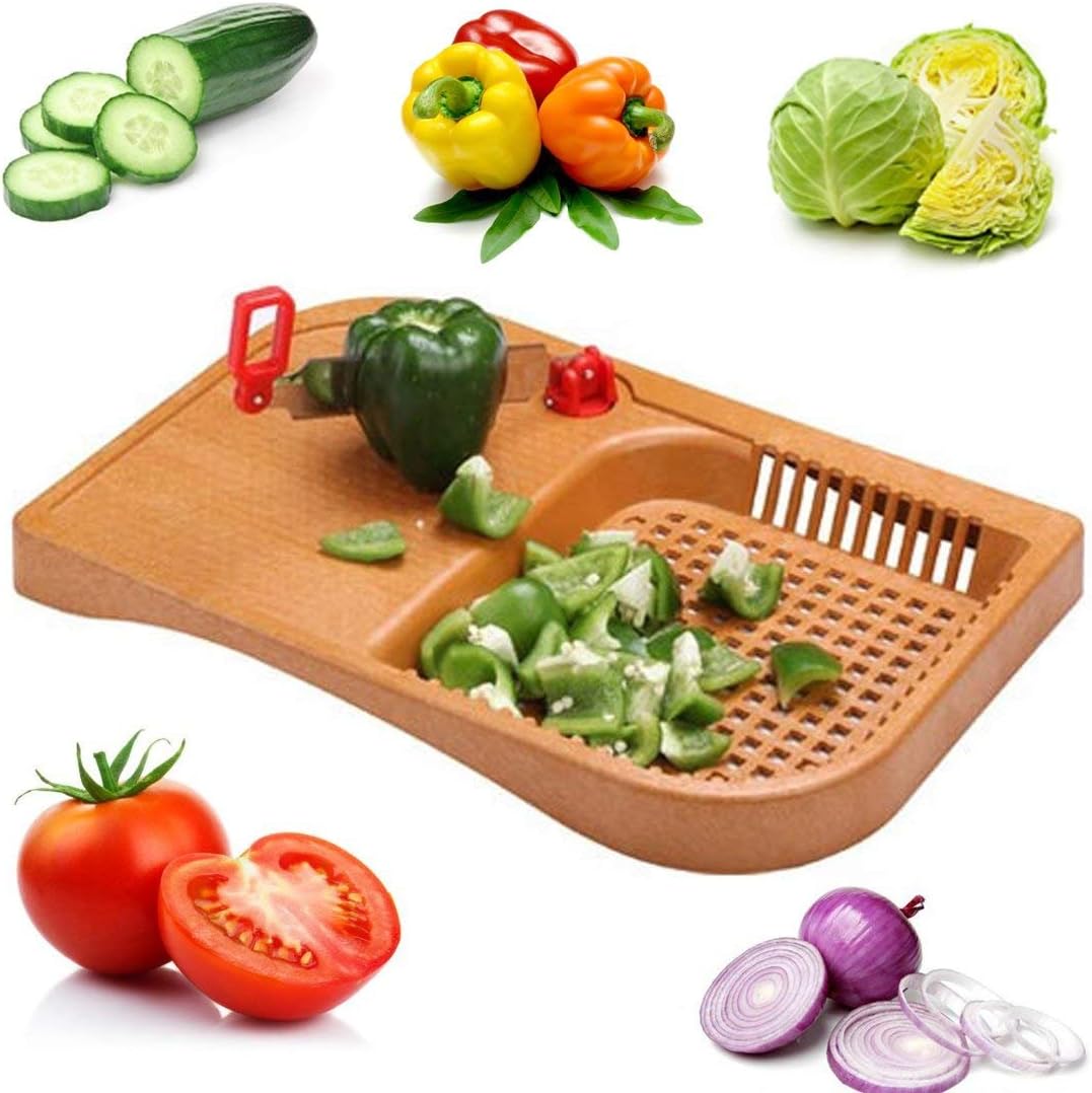 Plastic Cut n Wash Chopping Board with Knife