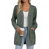 AUTOMET Women Long Cardigan Sweater Fall Lightweight Outfit Chunky 2026 Button Up Clothes with Pocket Coat Trendy Fashion