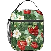 VANZEV Fresh Strawberry Pattern Insulated Lunch Box Gifts for Girls Women Kids Adults Red Berry Fruit Design Reusable Portable Lunchbox Cooler Lunchbag for Work Picnic School Travel or Hiking