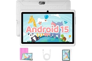 AIPROTABLET Kids Tablet, Android 15 Tablet for Kids, 9GB RAM 32GB ROM 1TB Expansion, Quad-core Processor, Dual Camera, 5G/2.4G WiFi, Bluetooth, Parental Control, Drop-Proof Case