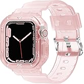 DABAOZA Compatible for Clear Apple Watch Band 49mm 46mm 45mm 44mm 42mm 41mm 40mm 38mm, Matte Frosted Jelly Crystal Women Men TPU Sport Strap for iWatch Ultra 3 2 Series 11 10 9 8 7 6 5 4 SE 3 2 1