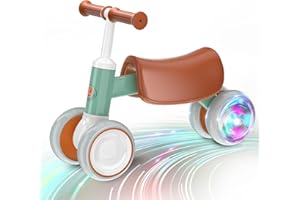 LANOVAGEAR Colorful Lighting Baby Balance Bike Perfect Toy Gift for 1 Year Old Boys Girls, 12-24 Months Toddler Balance Bike,1st Birthday Gifts