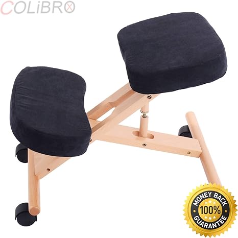 Colibrox Ergonomic Kneeling Chair Wooden Adjustable Mobile Padded Seat And Knee Rest New Best Ergonomic Kneeling Chair Best Kneeling Chair Amazon