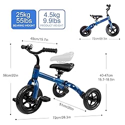 YGJT 3 in 1 Tricycle for Toddlers Age 2-5 Years
