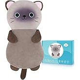 Microwave Heating Pad for Period Cramps & Pain Relief, Siamese Cat Microwavable Heating Pads for Valentines, Animals Heating Pad for Women Kids, Cat Plush Toys Warmer for Shoulder Neck Knee Back