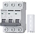 Chtaixi 3 Pole DIN Rail Mount Circuit Breaker, 63 Amp 240V AC Miniature Circuit Breaker, Thermal Magnetic Trip AC Disconnect Switch MCB C63