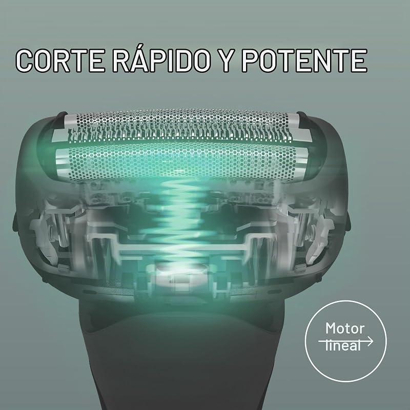 Série 700 ES-ALT4B Barbear Elétrico de 3 lâminas para uso húmido e seco para homens, sem fios, impermeável, sensor responsivo, cabeça flexível, aparador, empunhadura ergonómica, azul