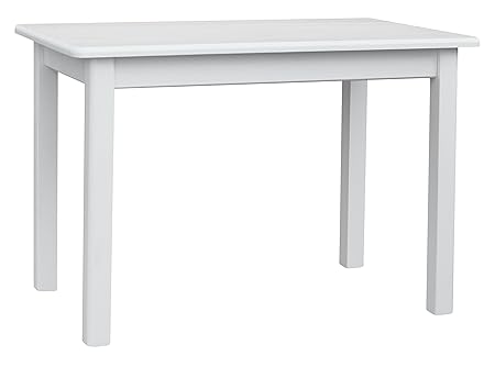 koma Esstisch Küchentisch 100 x 60cm Speisetisch Kiefer Tisch massiv Restaurant Hersteller (Weiss)