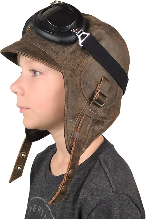 leather pilot hat