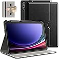 JETech Case for Samsung Galaxy Tab S10 Plus/Tab S9 Plus 12.4-Inch with S Pen Holder, PU Leather Business Folio Stand Protective Tablet Cover with Pocket & Straps, Multi-Angle Viewing (Black)