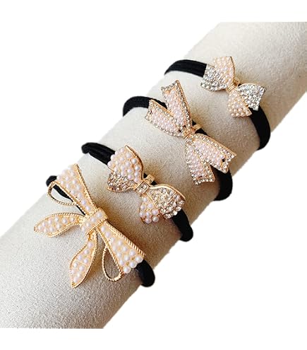 Amazon.com : Bow Pearl Hair Ties Accessories for Women Girls  display picture 3