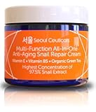 Korean Skin Care Snail Repair Cream Moisturizer - 97.5% Snail Mucin Extract - All In One Recovery Power For The Most Effective Korean Beauty Routine +