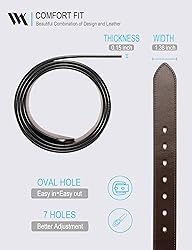 WOLFANT Men's 35mm Dress Casual Belt,100% Italian
