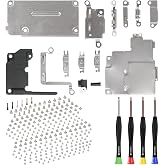 Risidamoy Internal Complete Screws and Metal Bracket Replace for iPhone 12 | Full Inner Plate Cover Brackets Bottom Small Screw Parts with Repair Tools Screwdriver for iPhone12 A2172 A2402 A2403 A2404