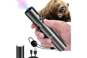 Teberal Electronic Bear Air Horn,120dB Rechargeable Whistle with Flashlight for Hiking & Camping, Wildlife Deterrent & Emergency Safety Device, Can Replace Bear Bell