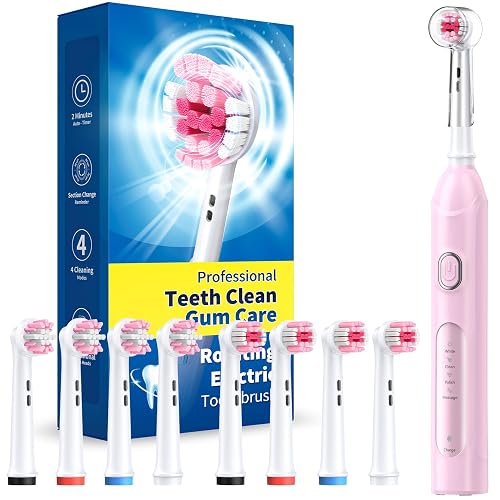 TEETHEORY Rotating Electric Toothbrush for Adults with 8 Brush Heads (2 ...