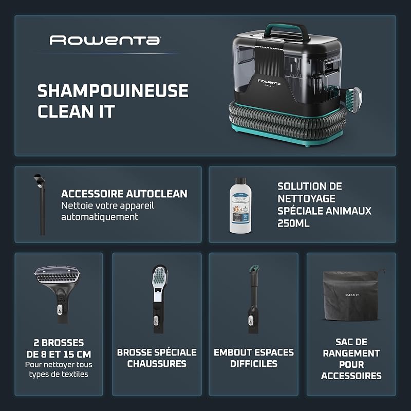 - Clean It Shampouineuse Détacheur de Taches et - Bleu - Noir