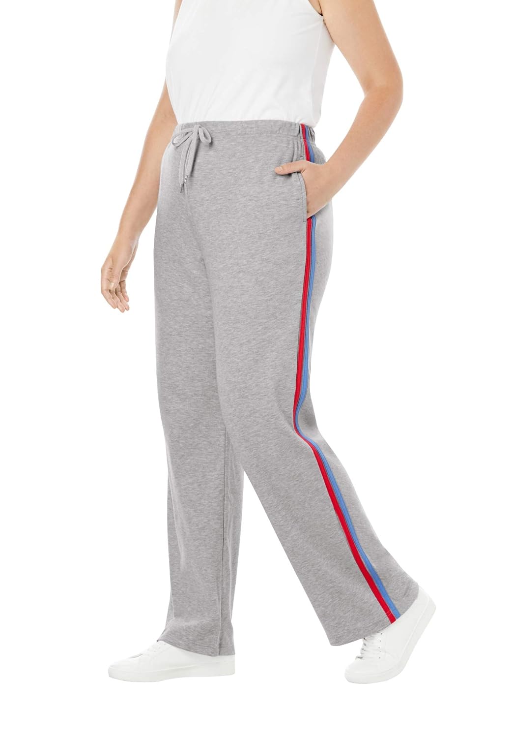 plus size side stripe trousers