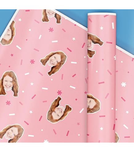 MyPupSocks Custom Photo Gift Wrap Paper - 3 Rolls 58x23 Inch Personalized Wrapping Paper