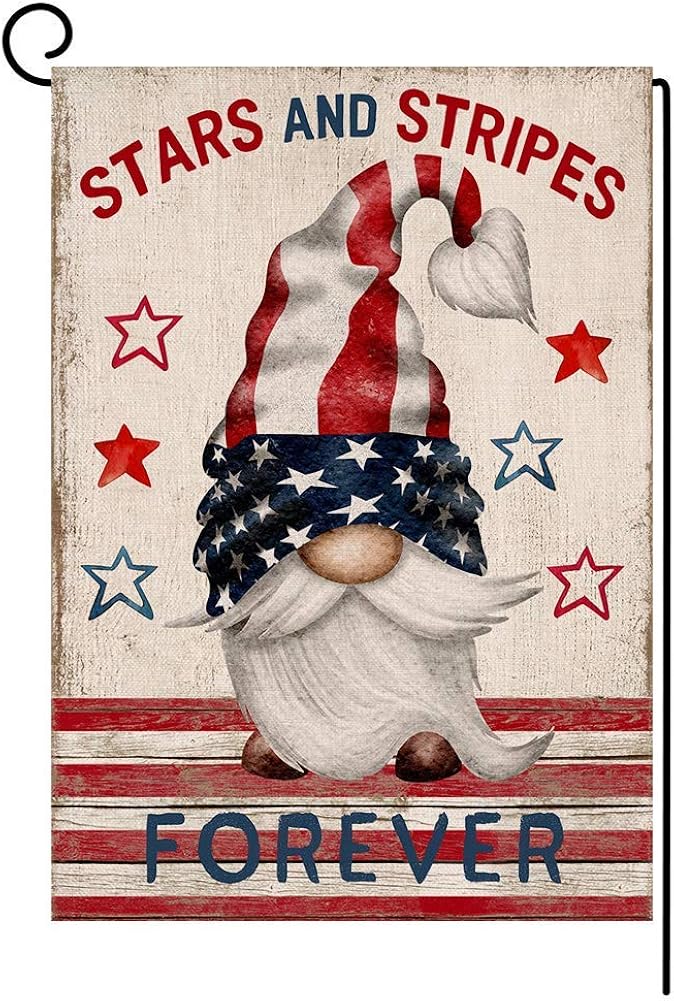 Amazon.com: Rustic Patriotic Gnome Sunmmer Pretty Garden Flag practical