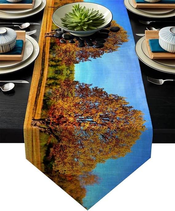 Libaoge Coffee Table Runner The Scenery of Autumn Tree