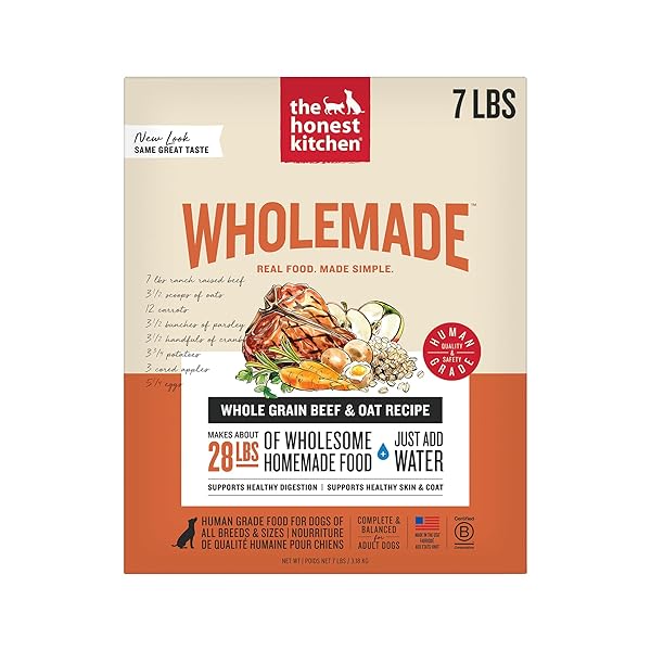 THE HONEST KITCHEN HUMAN GRADE WHOLEMADE™ DEHYDRATED WHOLE GRAIN BEEF & OAT DOG FOOD, 7 LB BOX