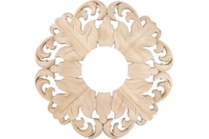 Semetall Ceiling Medallion,9-1/2"OD x3 1/4"ID Carved Wood Ceiling Medallion,Rubber Wood
