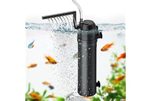 FURKID Aquarium Filter U-V for 20-75 Gallon Tanks, 212 GPH Fish Tank Filter 8W U-V Light Green Clean,Powerful Pump Ultra Quiet Machine for Turtle & Fish Tanks Saltwater Freshwater