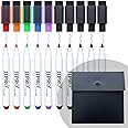 JJPRO Ultra Fine Tip Magnetic Dry Erase Markers,Extra Fine Point Dry Erase Markers for Planning Whiteboard,Acrylic Calendar Boards,10 Count 6 Assorted Colors Whiteboard Markers for Refrigerator