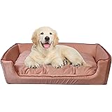 Resonance Rectangular Shape Reversable Cream Color Ultra Soft Ethnic Designer Velvet Bed for Dog/Cat (Export Quality) Size : XX-Large