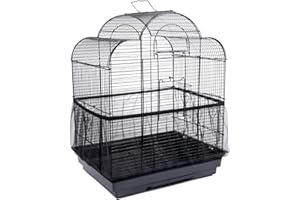 4 Colors Bird Cage Cover, Large Ventilated Nylon Mesh Bird Cage Cover Breathable Birdcage Shell Seed Catcher Seeds Guard(#2)