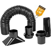 POWERTEC 70208W 2-1/2" x 36'' Flexible and Sculptable Dust Collection Hose Kit, PP Dust Collector Hose Kit for Fume Extractor, Band Saw, Router Table, Drill Press &amp; Benchtop Woodworking Tools