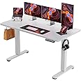 ErGear Height Adjustable Electric Standing Desk, 55 x 28 Inches Sit Stand up Desk, Memory Computer Home Office Desk (White)