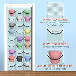Hat Rack for Baseball Caps, 27 Pockets Over The
