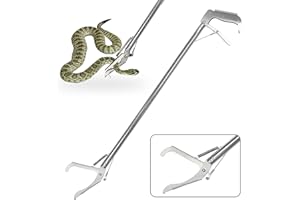 CXCESNS 60" Professional All-Aluminum Alloy Snake Tongs，Extra Heavy Duty Snake Tongs Reptile Grabber Wide Jaw Handling Tool， 