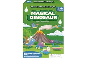 Ezelisy Foil Craft Kit for Kids - Fun Dinosaurs Art Activity for Boys Girls Ages 4-9