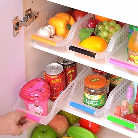 5 Pcs Set Of Fridge Freezer Food Storage Drawer Box Organizer Container Amazon In Home Kitchen