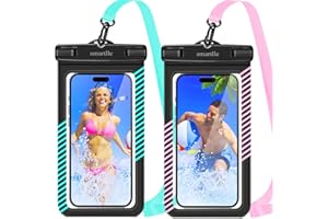 SMARTLLE Waterproof Phone Pouches Bags Holder, Cell Phone Water Protectors Pouch Bag 2 Pack for Swimming, IPX8 Water Proof Phone Cases pouch for iPhone 15 14 13 Pro Max 12 11, for Galaxy S24 S23 Ultra 7"