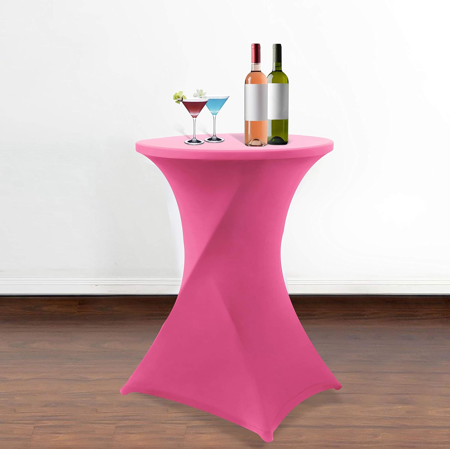 Obstal Waxberry Red Cocktail Table Covers Stretch Spandex Cocktail Table Cover Cloth for Wedding (30"-32" Diameter x 42" Height,1Pc): Home & Kitchen
