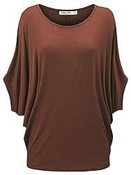 LL WT1073 Womens Scoop Neck Half Sleeve Batwing